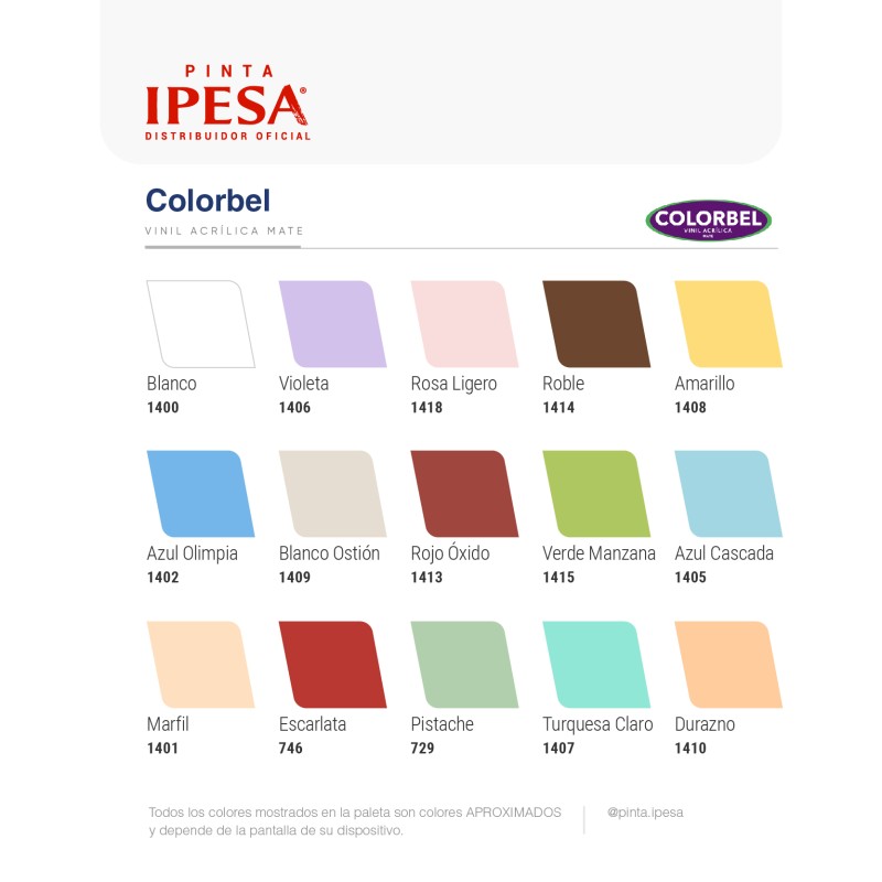 Pintura vinílica Colorbel 19 L | Pinta IPESA Color Blanco (1400)