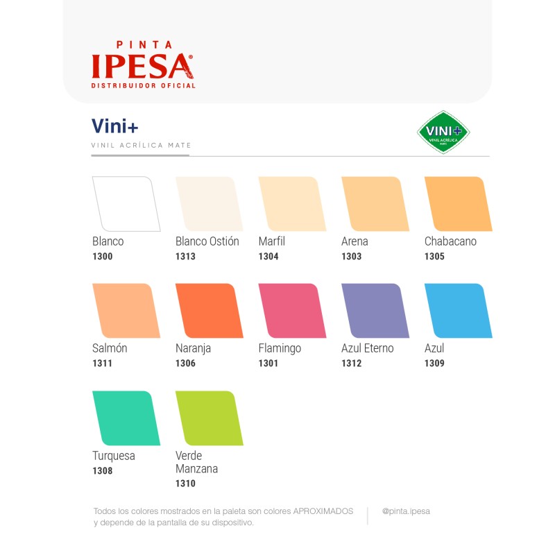 Pintura vinílica Vini+ 19 L | Pinta IPESA Color Blanco (1300)